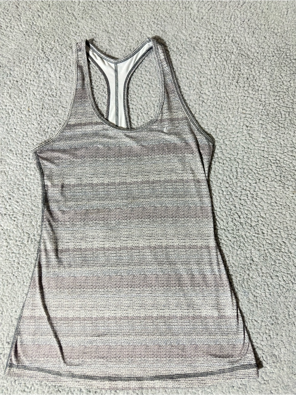 Nike Dri-FIT Gray Striped Racerback Tank Top Women’s Small Athletic Workout Tee